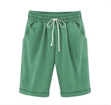 Load image into Gallery viewer, Oversized Women Summer Cotton linen Shorts Casual Ladies Drawstring Elastic Loose Short Trousers Plus Size S-8XL WDC2019
