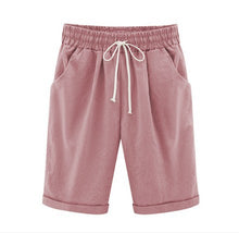 Load image into Gallery viewer, Oversized Women Summer Cotton linen Shorts Casual Ladies Drawstring Elastic Loose Short Trousers Plus Size S-8XL WDC2019