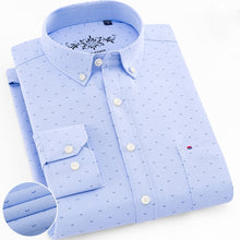 Load image into Gallery viewer, Mens Long Sleeve Solid Oxford Dress Shirt with Left Chest Pocket High-quality Male