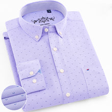 Load image into Gallery viewer, Mens Long Sleeve Solid Oxford Dress Shirt with Left Chest Pocket High-quality Male