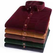 Load image into Gallery viewer, Spring/Autumn Men Shirt High Quality Corduroy Long Sleeve Solid Comfort Soft Casual Brand
