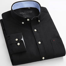 Load image into Gallery viewer, Mens Long Sleeve Solid Oxford Dress Shirt with Left Chest Pocket High-quality Male