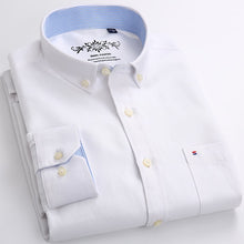 Load image into Gallery viewer, Mens Long Sleeve Solid Oxford Dress Shirt with Left Chest Pocket High-quality Male