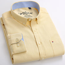 Load image into Gallery viewer, Mens Long Sleeve Solid Oxford Dress Shirt with Left Chest Pocket High-quality Male