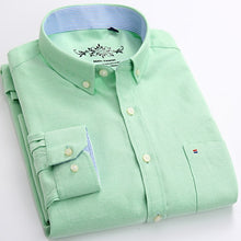 Load image into Gallery viewer, Mens Long Sleeve Solid Oxford Dress Shirt with Left Chest Pocket High-quality Male