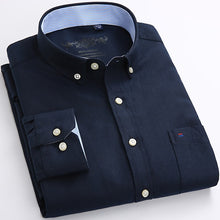 Load image into Gallery viewer, Mens Long Sleeve Solid Oxford Dress Shirt with Left Chest Pocket High-quality Male