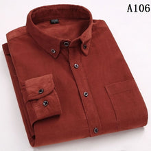 Load image into Gallery viewer, Spring/Autumn Men Shirt High Quality Corduroy Long Sleeve Solid Comfort Soft Casual Brand