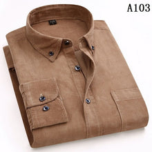 Load image into Gallery viewer, Spring/Autumn Men Shirt High Quality Corduroy Long Sleeve Solid Comfort Soft Casual Brand