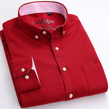 Load image into Gallery viewer, Mens Long Sleeve Solid Oxford Dress Shirt with Left Chest Pocket High-quality Male