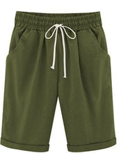 Load image into Gallery viewer, Oversized Women Summer Cotton linen Shorts Casual Ladies Drawstring Elastic Loose Short Trousers Plus Size S-8XL WDC2019