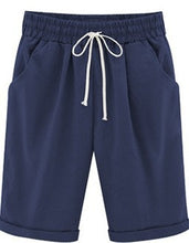 Load image into Gallery viewer, Oversized Women Summer Cotton linen Shorts Casual Ladies Drawstring Elastic Loose Short Trousers Plus Size S-8XL WDC2019